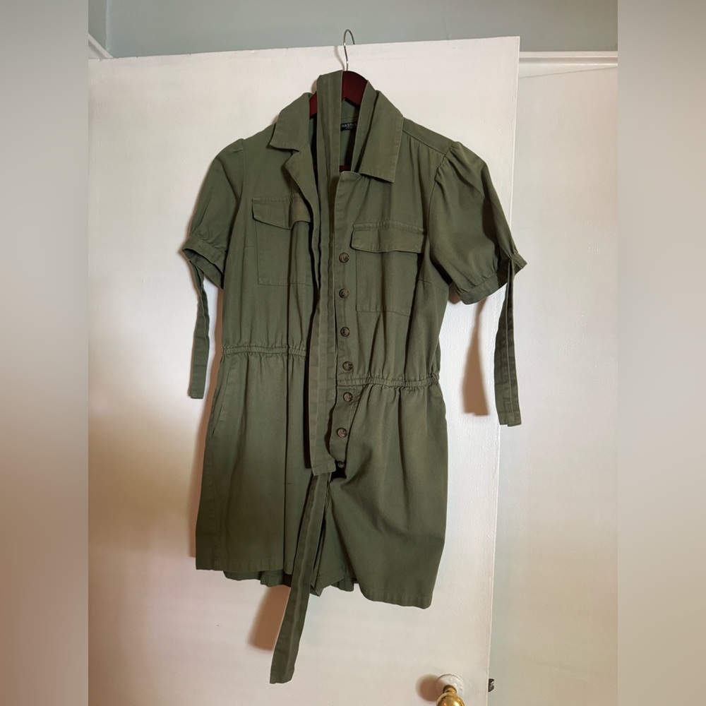Nasty Gal Olive Utility Jumpsuit